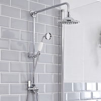 Colonne de douche rétro avec douchette (sans robinetterie) – Chromé et blanc - Victoria