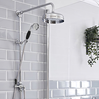 Colonne de douche rétro avec douchette (sans robinetterie) – Chromé et noir - Elizabeth