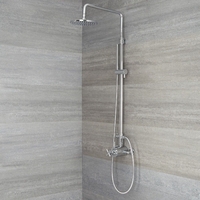 Colonne de douche thermostatique avec mitigeur à double fonctions,  douchette et pommeau – Chromé - Tec