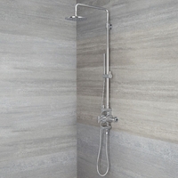 Colonne de douche thermostatique avec mitigeur exposé,  douchette et pommeau – Chromé - Tec