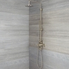 Colonne de douche thermostatique avec mitigeur exposé,  douchette et pommeau – Nickel brossé - Tec