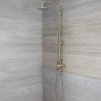 Colonne de douche thermostatique avec mitigeur exposé,  douchette et pommeau – Nickel brossé - Tec