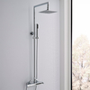 Colonne de douche thermostatique avec pommeau,  douchette et rampe – 2 fonctions – Chromé – Como