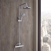 Colonne de douche thermostatique avec pommeau,  douchette et rampe – 2 fonctions – Chromé – Select