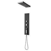 Colonne de douche thermostatique encastrée avec pommeau cascade,  douchette et buses hydromassantes – Gris foncé - Interval