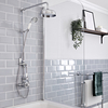 Colonne de douche thermostatique exposé – Double fonctions - Chromé et blanc - Elizabeth
