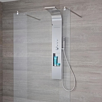 Colonne de douche thermostatique exposée avec étagère,  grand pommeau et douchette – Chromé – Vista