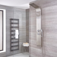 Colonne de douche thermostatique moderne avec pommeau,  douchette et buses hydromassantes – Chromé - Weston