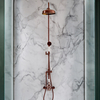Colonne de douche thermostatique rétro - Design exposé – 2 fonctions – Cuivre satiné – Elizabeth - Hudson Reed