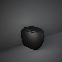 Cuvette WC à poser - Noir mat - Sol - Oval - Rak Ceramics x Hudson Reed
