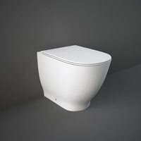 Cuvette WC à poser incurvée avec abattant à fermeture douce – Sans bride – Blanc brillant – RAK Moon x Hudson Reed