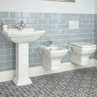 Cuvette WC et bidet suspendus rétro avec choix de lavabo - Chester