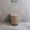 Cuvette WC ronde suspendue - Abattant à fermeture douce – Design moderne - Beige - Elements - Hudson Reed