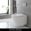 Cuvette WC suspendu moderne - Sans bride – Blanc - Covelly