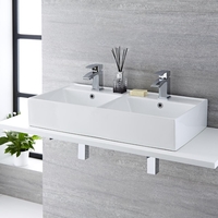 Double vasque à poser - Salle de bain & WC - 82 x 42 cm - Lavabo - Hudson Reed