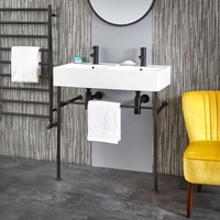 Double vasque sur pieds - Noir – 82 cm - Halwell