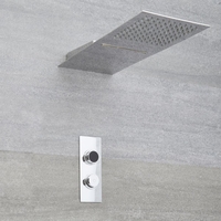 Douche Digitale Thermostatique 2 Fonctions - Pommeau Cascade 20x50cm - Design carré - Narus