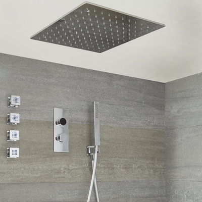 Douche Digitale Thermostatique
3 fonctions - Pommeau
Plafonnier 50x50cm - Douchette
& 4 jets Hydromassants -
Narus