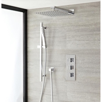 Douche Encastrable Thermostatique Pommeau Mural 30cm & Douchette Cubique - Kubix