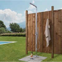Douche Extérieure Piscine Acier Inoxydable Chromée Design Moderne Lugo