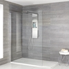 Douche italienne - Receveur blanc & Colonne de douche thermostatique – Multiples tailles disponibles - Iko