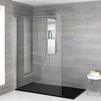 Douche italienne - Receveur de douche & Colonne de douche thermostatique – Multiples tailles disponibles - Iko