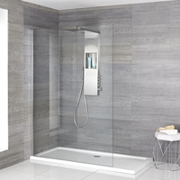 Douche italienne – Receveur de douche à profil fin & Colonne de douche thermostatique – Multiples tailles disponibles - Iko