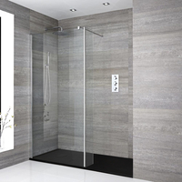 Douche italienne avec receveur de douche à effet texturé et paroi de retour – Multiples tailles disponibles - Portland