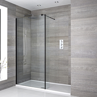 Douche italienne avec receveur de douche et paroi de retour – Multiples tailles disponibles - Nox