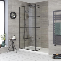 Douche italienne avec verrière,  paroi de retour pivotante et receveur – Tailles multiples – Barq