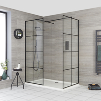 Douche italienne d’angle avec verrière et receveur – Tailles multiples – Barq