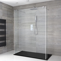 Douche italienne en îlot avec receveur de douche à effet texturé et parois retour – Multiples tailles disponibles – Portland