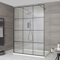Douche italienne en îlot avec verrière et receveur – Tailles multiples - Barq