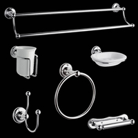 Ensemble Accessoire Salle de Bain Design Rétro Laiton Chromé Céramique