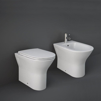 Ensemble cuvette WC à poser sans bride - Abattant fermeture douce & bidet à poser – Blanc mat – RAK Feeling x Hudson Reed