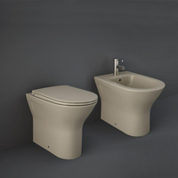 Ensemble cuvette WC à poser sans bride - Abattant fermeture douce & bidet à poser – Cappuccino mat – RAK Feeling x Hudson Reed