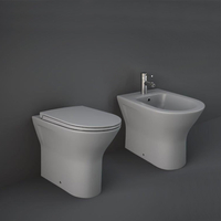 Ensemble cuvette WC à poser sans bride - Abattant fermeture douce & bidet à poser – Gris mat – RAK Feeling x Hudson Reed
