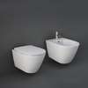 Ensemble cuvette WC suspendue sans bride - Abattant fermeture douce & bidet suspendu – Blanc mat – RAK Feeling x Hudson Reed
