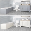 Ensemble de salle de bain rétro avec baignoire,  meuble sous lavabo 120 cm avec vasques à poser et pack WC – Thornton