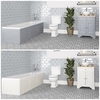 Ensemble de salle de bain rétro avec baignoire,  meuble sous lavabo 64, 5 cm avec vasque à poser et pack WC – Thornton