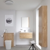Ensemble meuble de salle de bain - meuble lavabo 80cm,  Pack WC & Colonne - Effet chêne doré - Newington