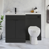 Ensemble meuble-lavabo & WC - Gris noir - Gauche - 110, 5 cm - Poignées invisibles noires - Moderne - Cluo-Select - Hudson Reed