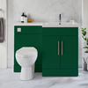 Ensemble meuble-lavabo & WC - Vert foncé - Droite - 110, 5 cm - Poignées barre en T chromées - Moderne - Cluo-Select - Hudson Reed