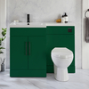 Ensemble meuble-lavabo & WC - Vert foncé - Gauche - 110, 5 cm - Poignées barre en T noires - Moderne - Cluo-Select - Hudson Reed