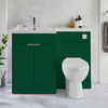 Ensemble meuble-lavabo & WC - Vert foncé - Gauche - 110, 5 cm - Poignées invisibles chromées - Moderne - Cluo-Select - Hudson Reed