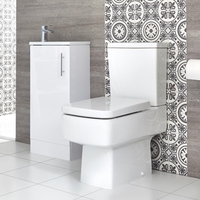 Ensemble meuble lave-mains à poser avec plan vasque et pack WC – 40 cm – Choix de finition – Exton
