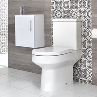 Ensemble meuble lave-mains suspendu avec plan vasque et pack WC – 40 cm – Choix de finition - Covelly