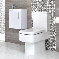 Ensemble meuble lave-mains suspendu avec plan vasque et pack WC – 40 cm – Choix de finition - Exton