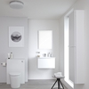Ensemble meuble salle de bain - Lavabo suspendu - Meuble WC - Cuvette WC à poser - Colonne de rangement - Miroir – 60 cm – Blanc mat – Newington