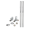 Ensemble robinets de radiateur en coin & tuyaux - Chromé - Design moderne - Hudson Reed